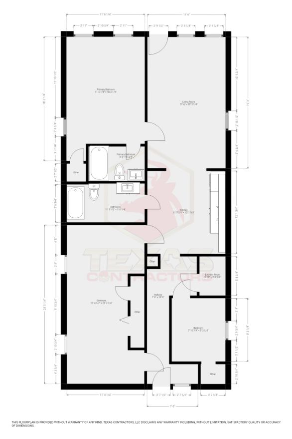 Floor plan with room dimensions — 1030 Sherman St