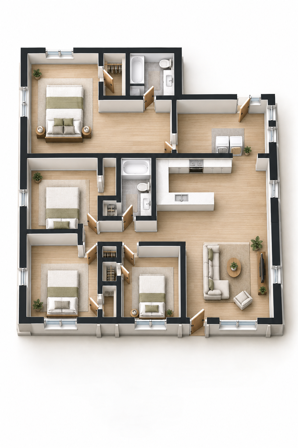 Illustrative 3D layout — 3914 Mc Kinney Ext
